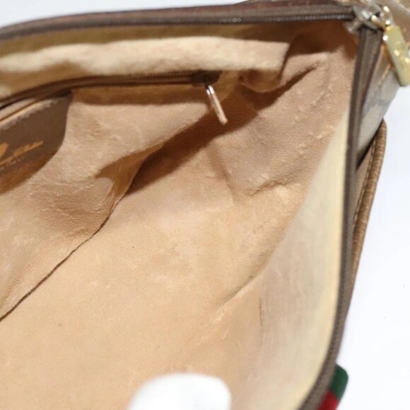 GUCCI GG Supreme Web Sherry Line Shoulder Bag PVC Beige 89 02 032 Auth 135357 - Picture 11 of 16
